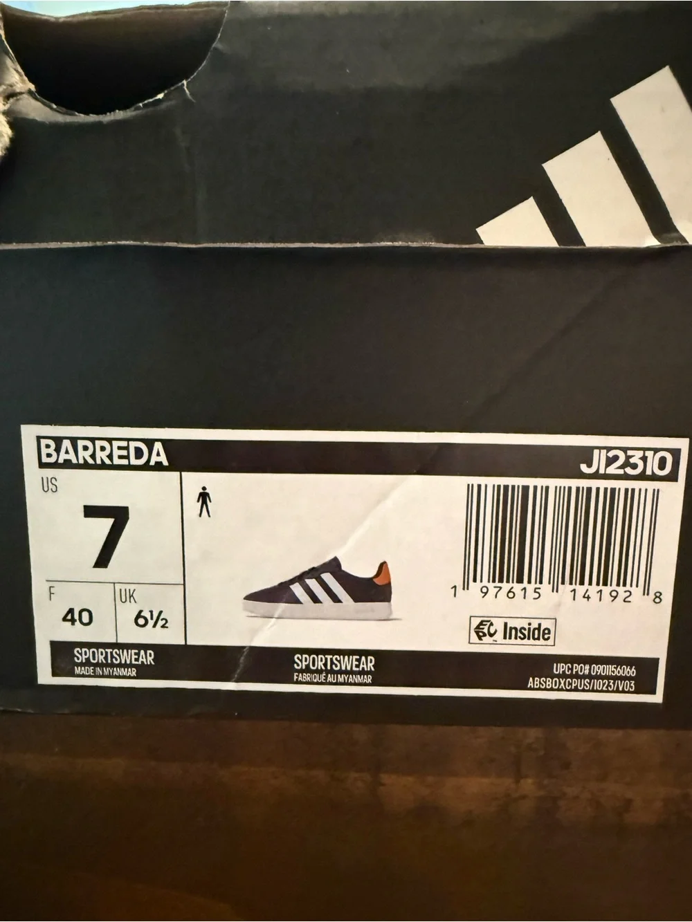 adidas Men’s Navy, White & Orange Low-Top Sneakers